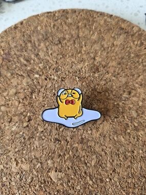 Gudetama Yellow Egg Enamel Pin with Red Bow